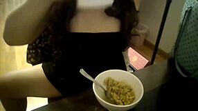 Asian Fetish Student Eats Food Ignoring Your Cock Jerking