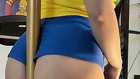 hot brazilian latina emanuelly raquel teases in tight shorts