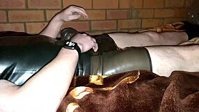 clear tpe fleshlight wank and cum in latex