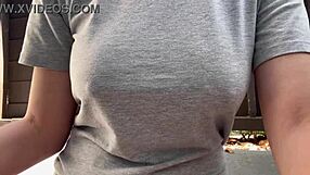 Italian Milf Smokes Cigarette Outdoors. She Shows Big Nipples