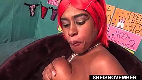 Raunchy Black Babe Msnovember Farts Curvy Booty Naked With Jiggling Boobs