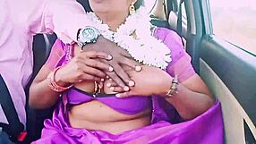 Indian beautiful saree housewife with car driver hot romance telugu dirty talks