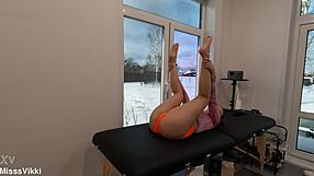 slow yoga flow shows deep flexibility in sheer outfit