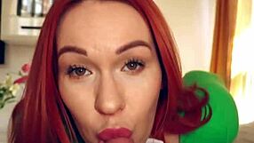 Redhead step sister sucks step brother in day nap pov