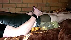 clear tpe fleshlight wank and cum in latex