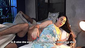 Big-bottomed stepmother agrees to share her bed with stepson