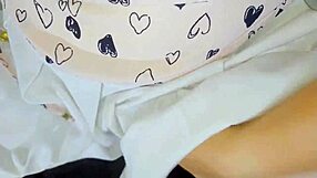 Just a cute girl in white skirt does tongue fetish