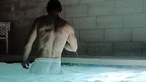 muscle man in public jacuzzi wants you to join