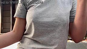Italian Milf Smokes Cigarette Outdoors. She Shows Big Nipples