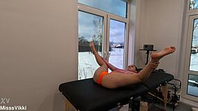 slow yoga flow shows deep flexibility in sheer outfit