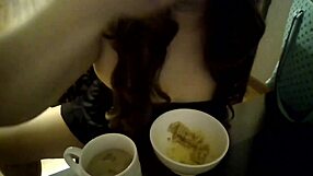 Asian Fetish Student Eats Food Ignoring Your Cock Jerking