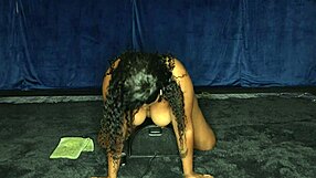 thick ebony rides sybian for the first time
