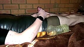 clear tpe fleshlight wank and cum in latex