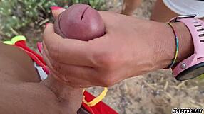Compilation Of Daring Beach Couple Showing Pussy And Cock