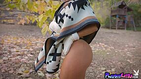 Brunette Milf Reveals Amazing Boobs Outdoor