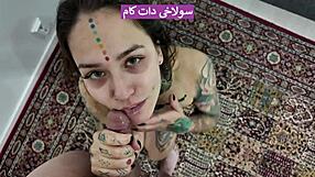Iranian tattooed girl bent over for sex