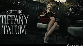 Blonde girl mesmerized to eat pussy by vampire