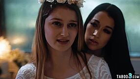 skinny lesbian alex coal consoling big boobed bride bunny colby