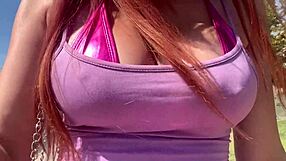 Italian milf Artemisia Love shows juicy tits outdoors