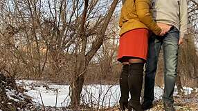hot stepmom pees with me outside today