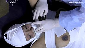 dominatrix mistress april gives medical penis torment to patient