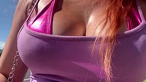 Italian milf Artemisia Love shows juicy tits outdoors