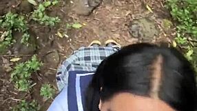 Latina Caught Alone In Forest With Stranger