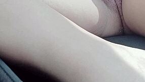fingering sexy curlisita in the car tight pussy pov