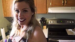stepmom and stepsister fuck military stepson at home