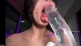 extreme asmr deepthroat session thick drooling saliva