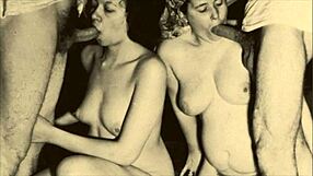 Vintage group encounters contrast antique orgy styles
