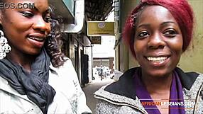 Naughty African Lesbian Teen Talking Pussy Eating In Public
