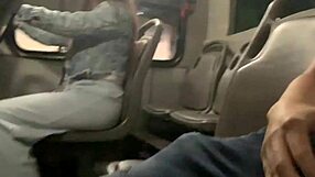 I show my cock on the public bus and she touches it