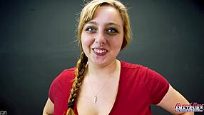 voluptuous blonde tattoo gwen goddess does messy throat action