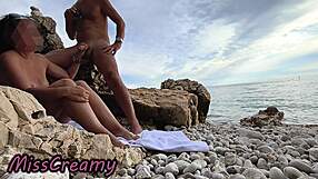 public nudist beach french milf dick flash turns into insane public blowjob with voyeurs watching us croatia - misscreamy