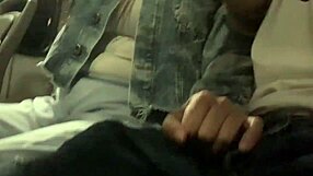 I show my cock on the public bus and she touches it