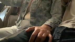 I show my cock on the public bus and she touches it