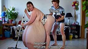 Ai generated busty aunties cleaning floors topless