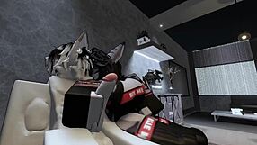 fox character interacts with shark in roblox game