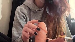 Artemisia Love Smokes And Plays With Dildo