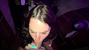 naughty nightclub quickie blowjob in the club bathroom