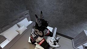 fox character interacts with shark in roblox game