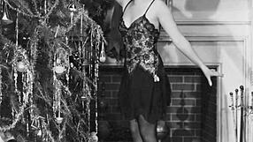Vintage christmas decorations on display