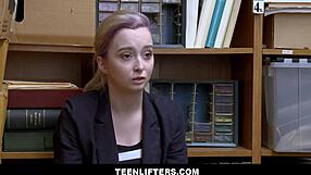 teenlifters caught this tiny blonde shoplifter and fucked her after search