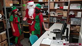 Asian And Latina Fucked By Santa