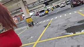 wife flashes bare ass on public street