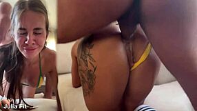 BAD BIG ASS GIRL PLAYS WITH ANAL CREAMPIE