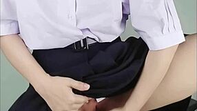 thai student uses dildo on pussy