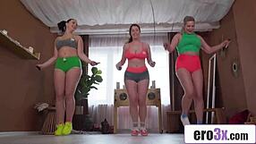Big Boob Workout Turns Into A Hardcore Lesbian Pussy Buffet