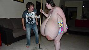 Ai generated busty aunties cleaning floors topless